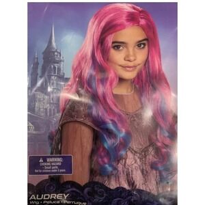 Disguise Audrey Descendants 3- Girls‎ Pink And Blue Wig - Halloween Accessory